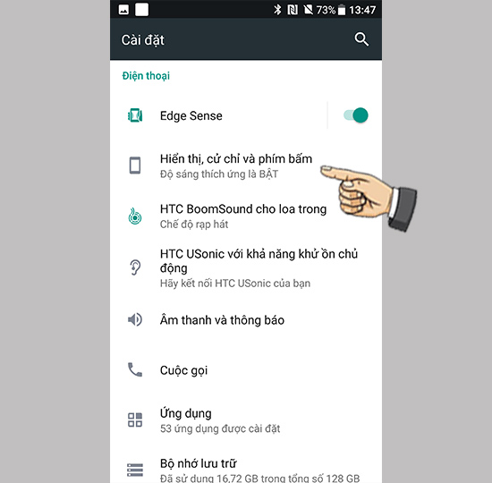 Vào hiển thị
